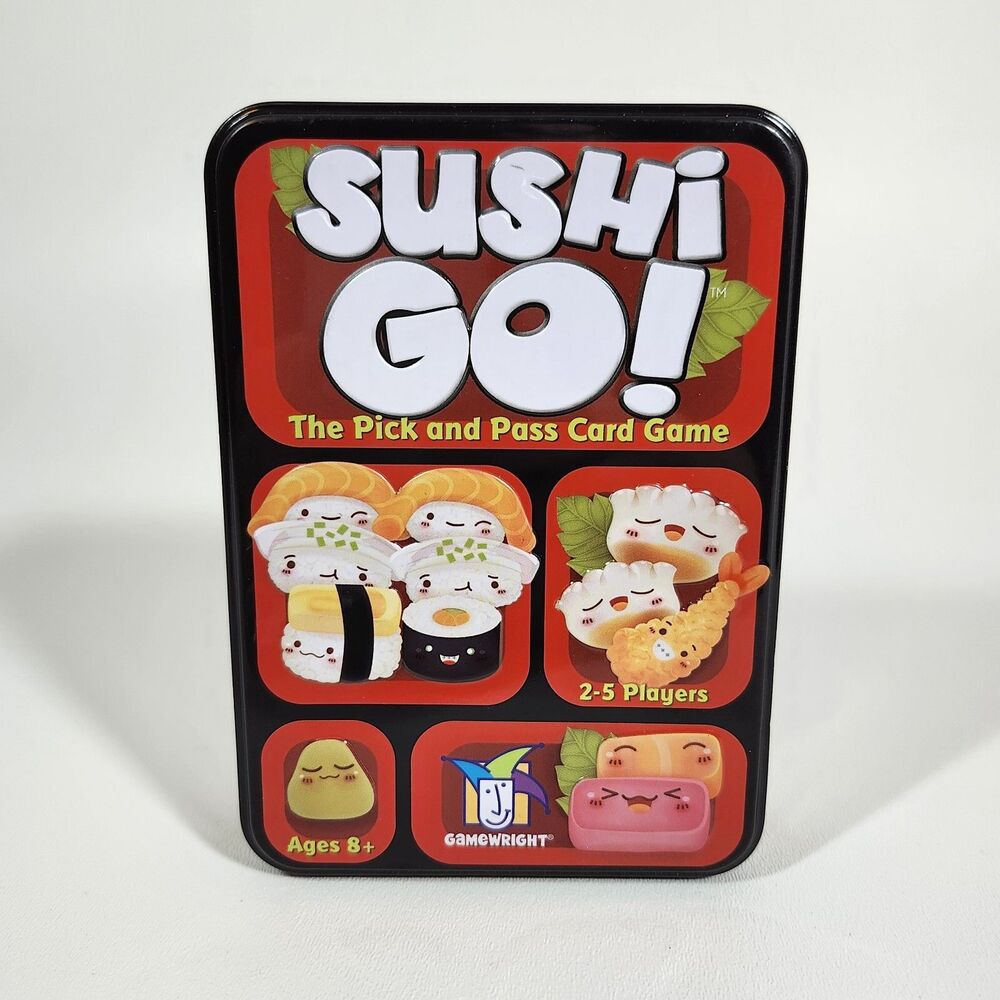 Sushi Go Pick & Pass Card Game in Metal Tin Box by Gamewright Family Party Fun